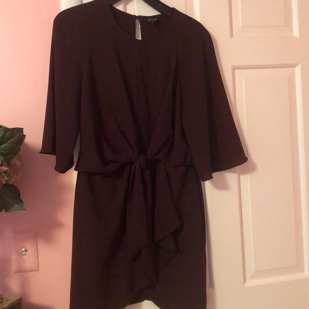 Burgundy Top Shop Knot Front Dress